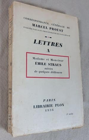 Bild des Verkufers fr Lettres  Madame et Monsieur Emile Strauss suivies de quelques ddicaces. zum Verkauf von Latulu