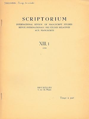 Bild des Verkufers fr L'origine gyptienne (?) de l'iconographie des cervids dans le Paris B.N. Grec 134. (Scriptorium, International Review of Manuscript Studies / Revue internationale des tudes relatives aux manuscrits). zum Verkauf von Librarium of The Hague