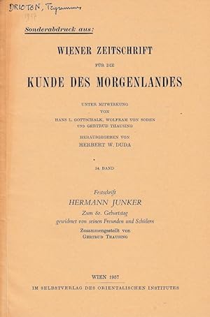 Bild des Verkufers fr Trigrammes d'Amon. (Wiener Zeitschrift fr die Kunde des Morgenlandes). zum Verkauf von Librarium of The Hague