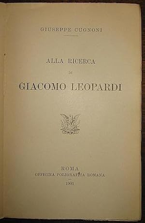 Bild des Verkufers fr Alla ricerca di Giacomo Leopardi zum Verkauf von Libreria Ex Libris ALAI-ILAB/LILA member