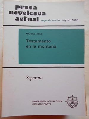 Imagen del vendedor de Testamento en la Montaa. a la venta por Carmichael Alonso Libros