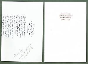 Ein Geburtstagsrätsel für Daniel Brody zum 25.XII.1935. (= Marbacher Faksimiledruck Nr. 29).