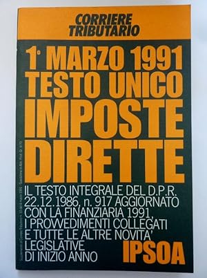 Imagen del vendedor de Corriere Tributario 1 Marzo 1992 TESTO UNICO IMPOSTE DIRETTE a la venta por Historia, Regnum et Nobilia