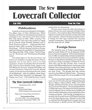 Seller image for The New Lovecraft Collector: Issue 4 for sale by Dark Hollow Books, Member NHABA, IOBA