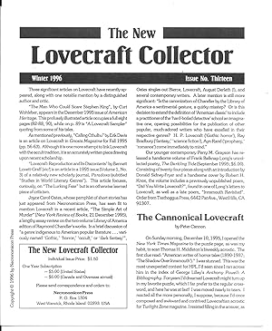 Imagen del vendedor de The New Lovecraft Collector: Issue 13 a la venta por Dark Hollow Books, Member NHABA, IOBA