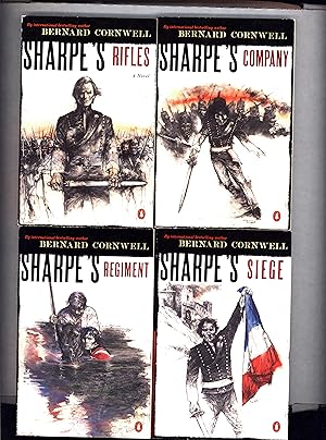 Seller image for Sharpe's Rifles AND Sharpe's Company AND Sharpe's Regiment AND Sharpe's Siege AND Sharpe's Revenge (FIVE MATCHING BERNARD CORNWELL PENGUIN TRADE PAPERBACKS) for sale by Cat's Curiosities