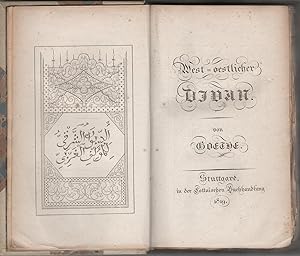 Bild des Verkufers fr West-Oestlicher Divan zum Verkauf von Locus Solus Rare Books (ABAA, ILAB)