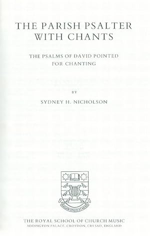 Seller image for Parish Psalter with Chants. With Psalms of David Pointed for Chanting. for sale by West Coast Rare Books