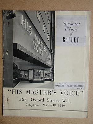 His Master's Voice Recorded Music for Ballet.