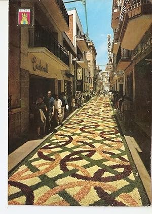 Bild des Verkufers fr Postal 038924 : Sitges. Festividad de Corpus Christi. Calle alfombrada con flores zum Verkauf von EL BOLETIN