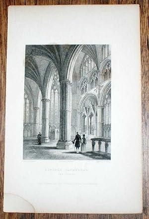 Disbound Engraving of the Chancel at Lincoln Cathedral, from Winkles's Architectural and Pictures...