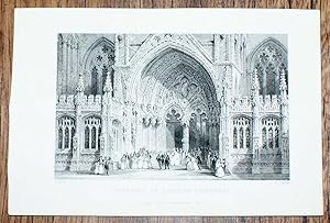 Disbound Engraving of "Entrance to Lincoln Cathedral"