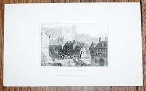 Disbound Engraving of the "City of Lincoln" Drawn and Engraved for Dugdales England and Wales