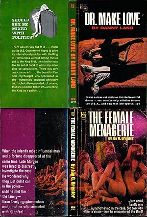 Dr. Make Love / The Female Menagerie (2 vintage adult paperbacks, Michelle Angelo covers, 1968)