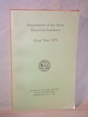 Department of the Army - Historical Summary, Fiscal Year 1976
