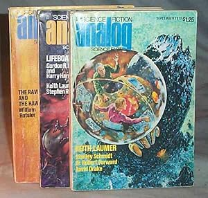 Analog Science Fact and Fiction - 3 Vintage Issues - September 1974, February 1975, September 1977