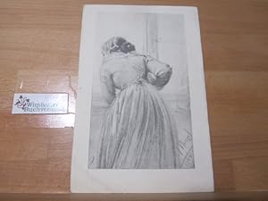 Kunstdruck: Frau aus dem Fenster schauend, 1844