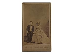 Carte-de-Visite of Charles Stratton and Livinia Stratton, Mr and Mrs General Tom Thumb