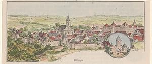 Orig. kolorierter Holzstich - Bayern - Ellingen.