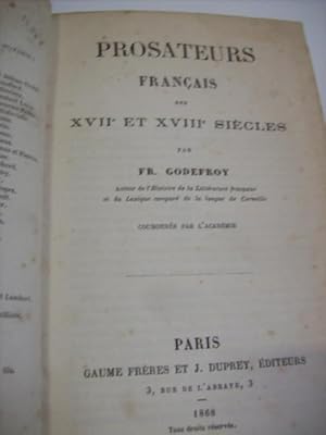 Prosateurs français des XVIIe et XVIIIe siècles