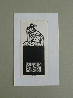 Bild des Verkufers fr Exlibris fr Robert Mendel. Motiv: Froschartiges Wesen zum Verkauf von Antiquariat Weber