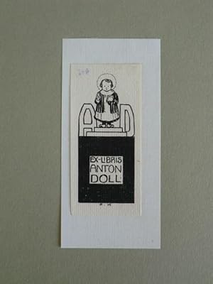 Bild des Verkufers fr Exlibris fr Anton Doll. Motiv: Mnchner Kindl zum Verkauf von Antiquariat Weber