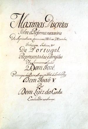 Seller image for MANUSCRITO SC. XVIII. - MAXMAS DISCRTAS [TESTAMENTO POLTICO] for sale by Livraria Castro e Silva