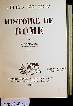 Histoire de Rome. (=Clio : introduction aux études historiques 3)