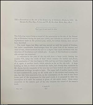 Bild des Verkufers fr 1893, Excavations on the site of the Roman city at Silchester, Hants. An uncommon original article from the journal Archaeologia. zum Verkauf von Cosmo Books