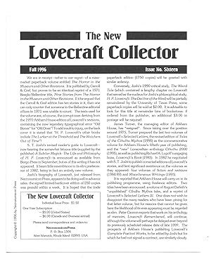 Bild des Verkufers fr The New Lovecraft Collector: Issue 16 zum Verkauf von Dark Hollow Books, Member NHABA, IOBA