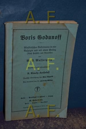 Seller image for Boris Godunoff, Musikalisches Volksdrama in vier Aufzgen und mit einem Prolog (Nach Puschkin und Karamsin) for sale by Antiquarische Fundgrube e.U.