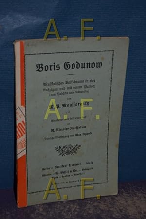Seller image for Boris Godunoff, Musikalisches Volksdrama in vier Aufzgen und mit einem Prolog (Nach Puschkin und Karamsin) for sale by Antiquarische Fundgrube e.U.