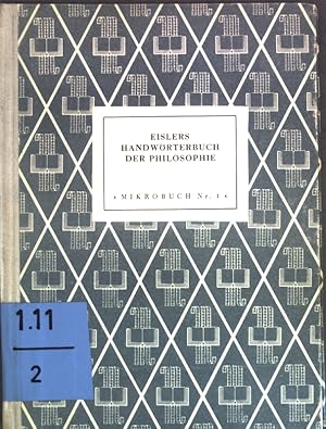 Bild des Verkufers fr Eislers Handwrterbuch der Philosophie; Mikrobuch Nr. 1; zum Verkauf von books4less (Versandantiquariat Petra Gros GmbH & Co. KG)