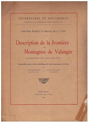 Seller image for Description de la frontire des montagnes de Valangin for sale by Mimesis