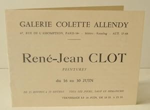 RENE-JEAN CLOT. Peintures. Carton dinvitation au vernissage de lexposition des peintures de Ren...