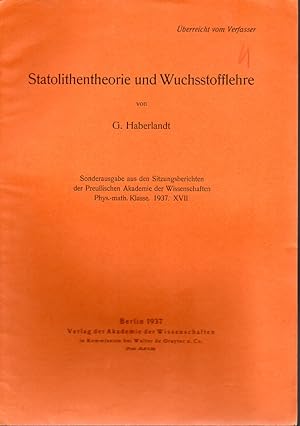 Seller image for Statolithentheorie und Wuchsstofflehre for sale by Clivia Mueller