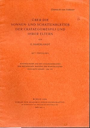 Seller image for ber die Sonnen- und Schattenbltter der Crataegomespili und ihrer for sale by Clivia Mueller