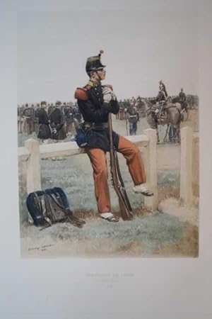 Infanterie de Ligne. Original Fotogravur von Eduard Detailler. Blattgröße ca.47 x 35 cm. - Etwas ...
