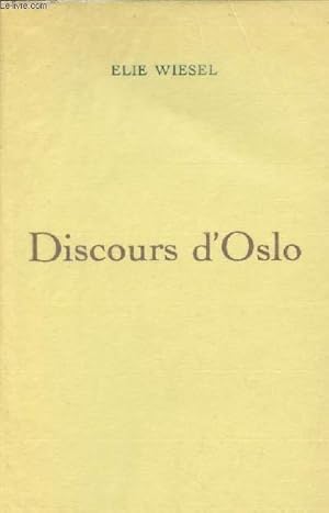 Image du vendeur pour DISCOURS D'OSLO mis en vente par Le-Livre