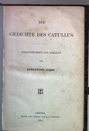 Bild des Verkufers fr Die Gedichte des Catullus. zum Verkauf von books4less (Versandantiquariat Petra Gros GmbH & Co. KG)