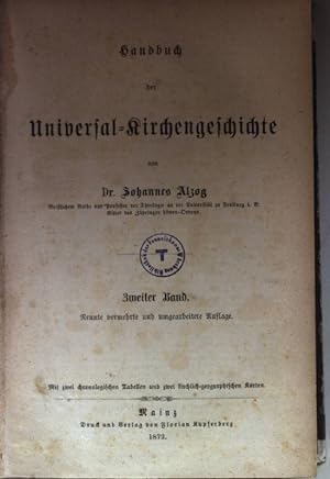Imagen del vendedor de Handbuch der Universal-Kirchengeschichte: ZWEITER BAND. a la venta por books4less (Versandantiquariat Petra Gros GmbH & Co. KG)
