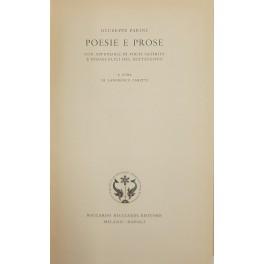 Imagen del vendedor de Poesie e prose con appendice dei poeti satirici e didascalici del settecento. A cura di Lanfranco Caretti a la venta por Libreria Antiquaria Giulio Cesare di Daniele Corradi