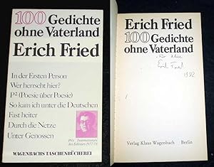 100 Gedichte ohne Vaterland. (=Wagenbachs Taschenbücherei 44). (24.-31. Tsd.).
