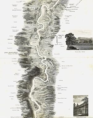 Bild des Verkufers fr [Tl.1:] Panorama der Donau von Regensburg bis Linz in Vogelperspective. Zeichnung von Ludwig Capeller. Stahlstich und Vignetten von H. Hummitzsch. [Und] [Tl. 2:] Panorama der Donau von Linz bis Wien, gezeichnet in Vogelperspective von K[arl] A. Edlen von Lilienbrunn. Stahlstich und Vignetten von H. Hummitzsch. [Und] KOCH, Matthias. Die Donaureise von Linz bis Wien. Eine umfassende Darstellung aller auf dieser Route enthaltenen Merkwrdigkeiten in historischer, topographischer und artistischer Beziehung, nebst einer ausfhrlichen Beschreibung des Sehenswerten in der Haupt- und Residenzstadt Wien. [Textband]. zum Verkauf von Antiquariat Lcker