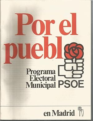 Image du vendeur pour PROGRAMA ELECTORAL MUNICIPAL PSOE EN MADRID (Alcalde Tierno Galvn) -1983 mis en vente par CALLE 59  Libros