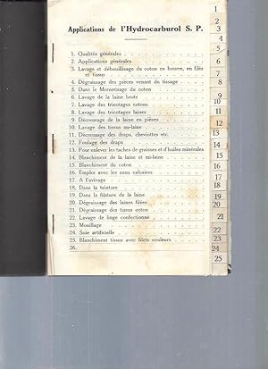 Hydrocarburol s.p. Mouillage Lavage Dégraissage à Fond de Toute Fibre Textile. Blanchiment Teintu...