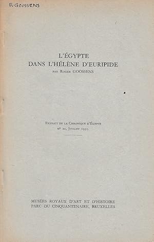 Image du vendeur pour L'gypte dans l'Hlne d'Euripide. (Chronique d'gypte). mis en vente par Librarium of The Hague