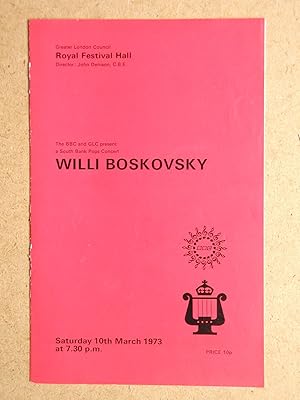 Willi Boskovsky. BBC Concert Orchestra. Concert Programme.