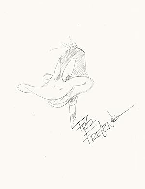 ORIGINAL ART SIGNED. Daffy Duck Original Pencil Drawing Signed, on card stock measuring 9.5 x 6.7...