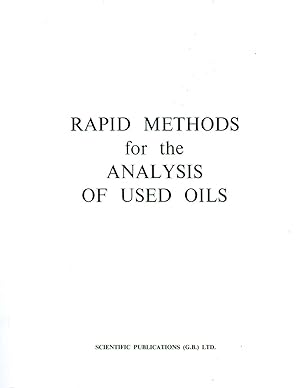 Bild des Verkufers fr Rapid Methods for the Analysis of Used Oils zum Verkauf von Book Booth